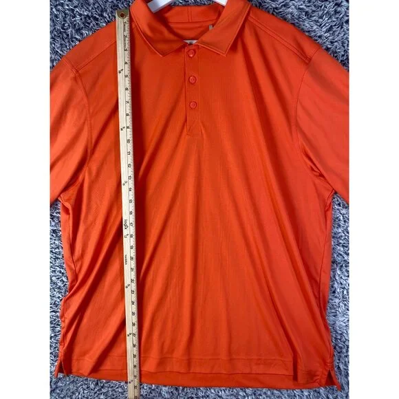 CUTTER & BUCK Prospect Texture Stretch Polo SZ XXL Orange CB DryTec 50 UPF+ Golf - Picture 5 of 6